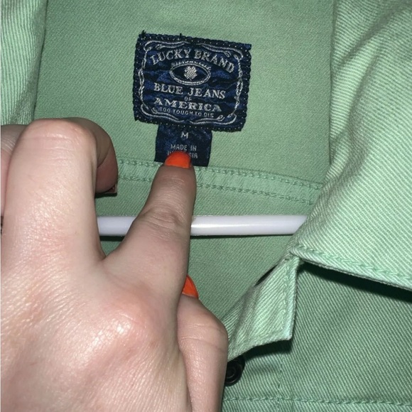 Lucky Brand Woman's Denim Jacket Size Medium Green - Picture 4 of 5